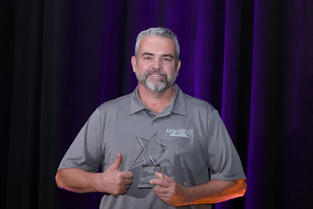 Monument Grill accepting the Barbecue product award at HPBExpo26