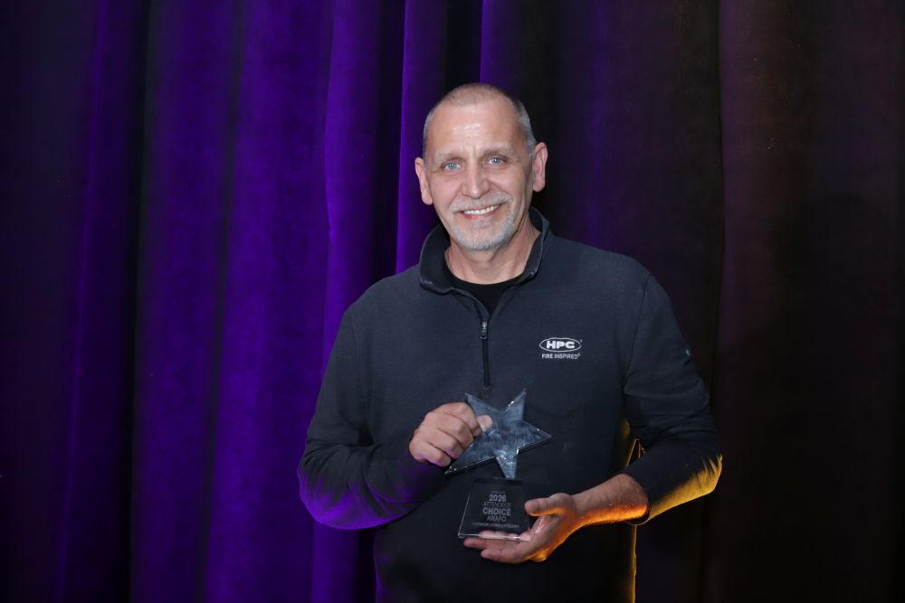 HPC Fire Inspired accepting the Outdoor Living product award at HPBExpo26