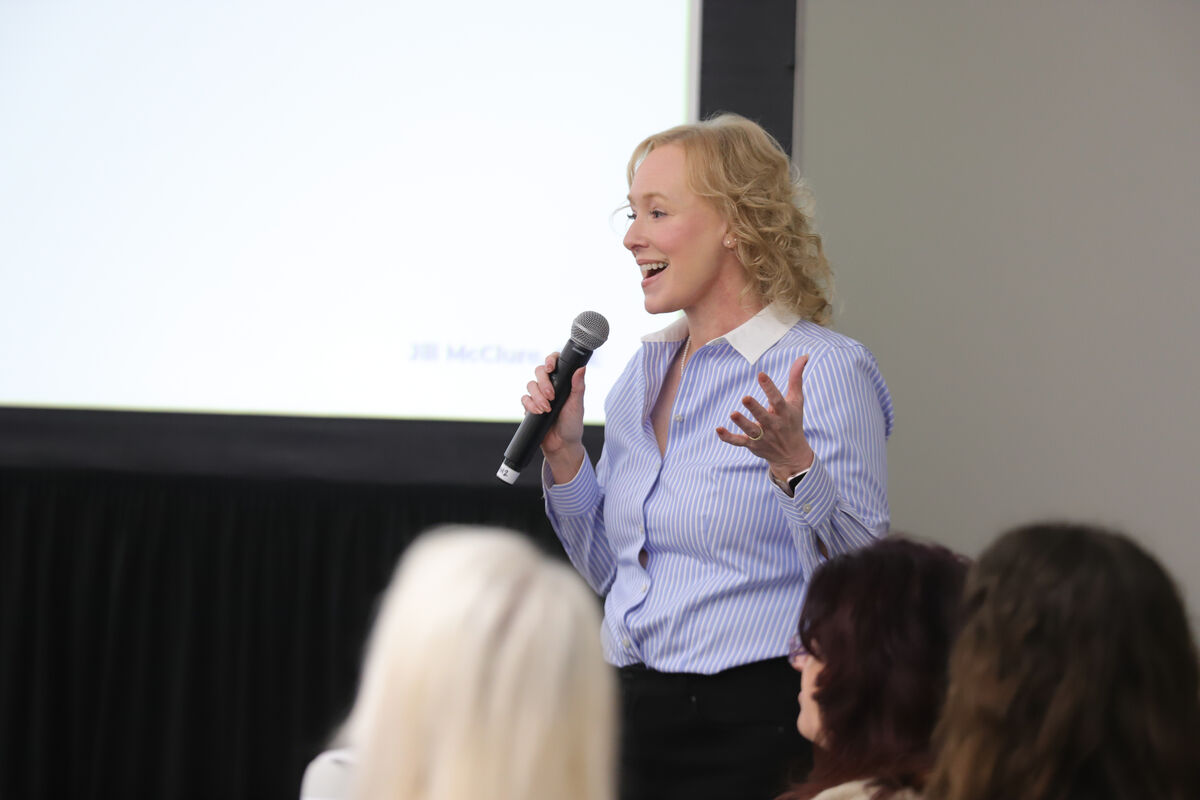 A speaker addressing the room at the HPBExpo26 HPBA-WIN event